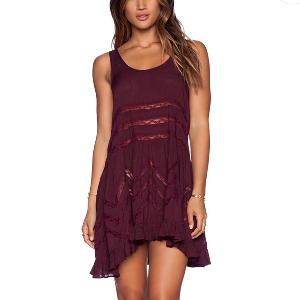 Free People Voile and Lace trapeze slip